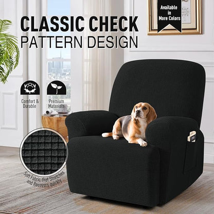 TAOCOCO Recliner Cover 4-Pieces, Recliner Stretch Sofa Slipcover, Recliner - Image 2