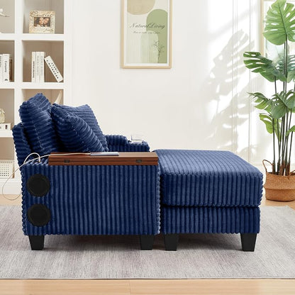 KEIKI Corduroy Storage Armrest Sofa, Single Versatile Seat - Image 5