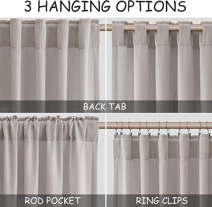 Stone Grey Linen Curtains 90 Inches Long - Image 2