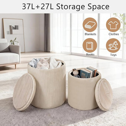 CAROLMADE Set of 2 Round Ottoman - Image 4