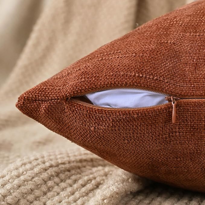 Set of 4 Soft Textured Decorative Throw Pillow Covers 22x22 Inch Cozy Farmhouse - Image 3