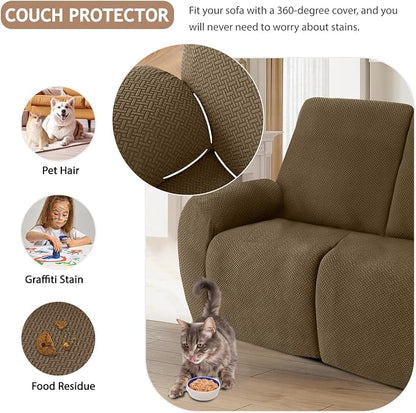 ALIECOM 100% Waterproof Recliner Sectional Couch Covers L Shape Stretch Corner - Image 6