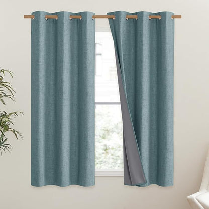 NICETOWN 100% Absolutely Blackout Linen Curtains - Image 2