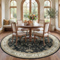 RELEANY Washable Area Rug, Round 7ft, Water Repellent, Pet Friendly, Vintage by RELEANY