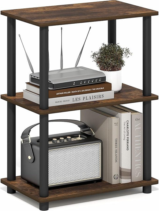 Furinno Turn-N-Tube Storage Shelves, 3-Tier Open Frame Book Shelf, Standing by Furinno-FitsYourSpaceFitsYourBudget