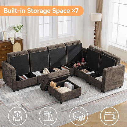 104'' V Shaped Modular Sofa, Sectional Couch - Image 3