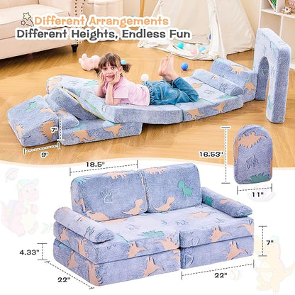 IFNOW Modular Kids Play Couch, Convertible & Washable Toddler Foam Couch Kids - Image 2