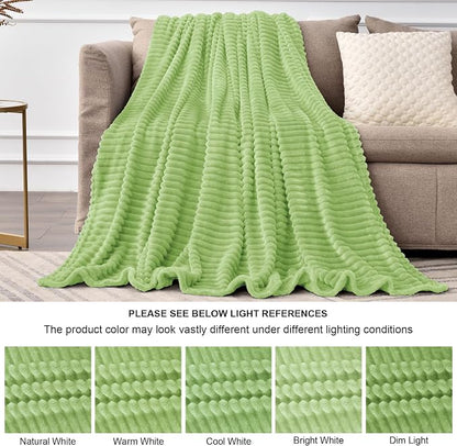 BEDELITE 3D Ribbed Jacquard Green King Size Blankets - Image 6