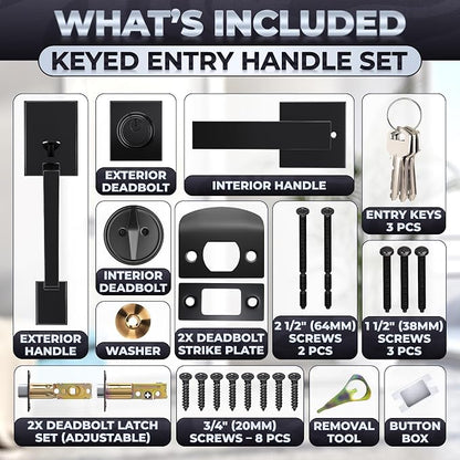 Front Door Lock Set with Deadbolt – Zinc Alloy Body with Multi‑Layer Plating | - Image 2
