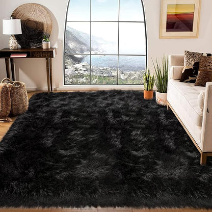 Latepis Area Rug 6x8, Faux Fur Sheepskin Rug - Image 2