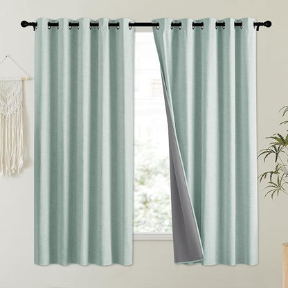 NICETOWN 100% Absolutely Blackout Linen Curtains - Image 2