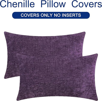 CaliTime Decorative Couch Throw Pillow Covers 20 X 12 Inches Plum Purple | Pack - Image 6