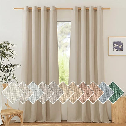 NICETOWN Thick Flax Linen Curtains by NICETOWN