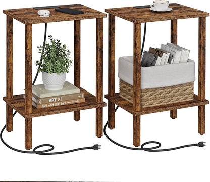 TUTOTAK End Table with Charging Station, Small Side Table with Outlets by ChoosetutotakFurnitureBuildYourCozyHome