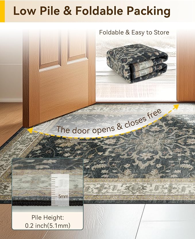 RELEANY Washable Area Rug, Large 10'x14', Water Repellent, Pet Friendly - Image 5