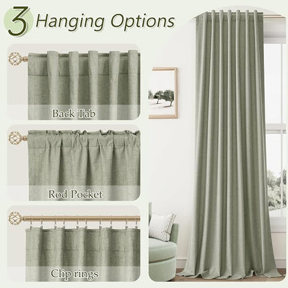 Sage Green 100% Blackout Curtains 96 Inch Length 2 Panels Set - Image 6