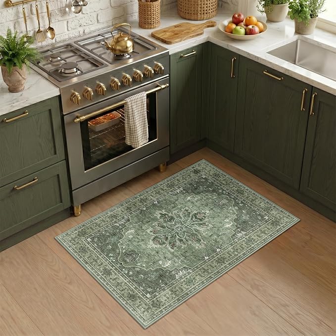 RELEANY Washable Area Rug, Small 2'x3', Water Repellent, Pet Friendly, Vintage - Image 2