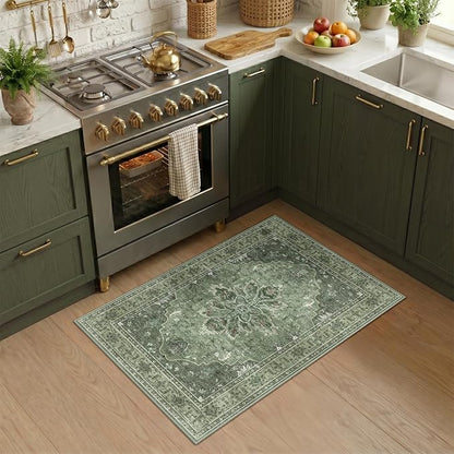 RELEANY Washable Area Rug, Small 2'x4', Water Repellent, Pet Friendly, Vintage - Image 2