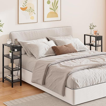 TUTOTAK Narrow Side Table with Charging Station, Small End Table with USB Ports - Image 7