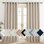 NICETOWN Cream 100% Blackout Linen Curtains 95 inch Long Burg by NICETOWN
