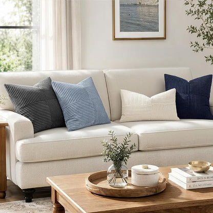 MIULEE Dusty Blue Decorative Throw Pillow Covers - Image 4