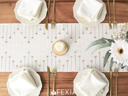 FEXIA Boho Table Runner with Tassels 90 Inches Long - Image 6