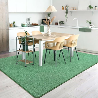 2x8 Runner Rug for Hallway, Long Runner Rugs Non Slip, Matte Green | Soft - Image 9