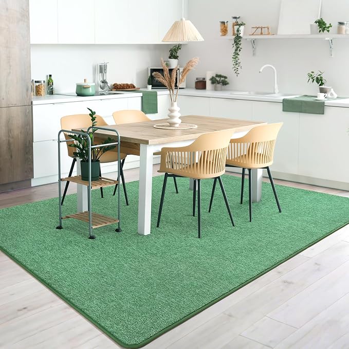 Small Area Rugs for Bedroom, 2×4 Non Slip Runner Rug, Matte Green | Washable - Image 9