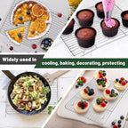 TeamFar Cooling Rack, 15.3” x 11.1” Stainless Steel Wire Baking Rack for Cooking Roasting Grilling, Fit for Oven Pan, Oven & Dishwasher Safe, Non-toxic & Heavy-Duty, 2PCS