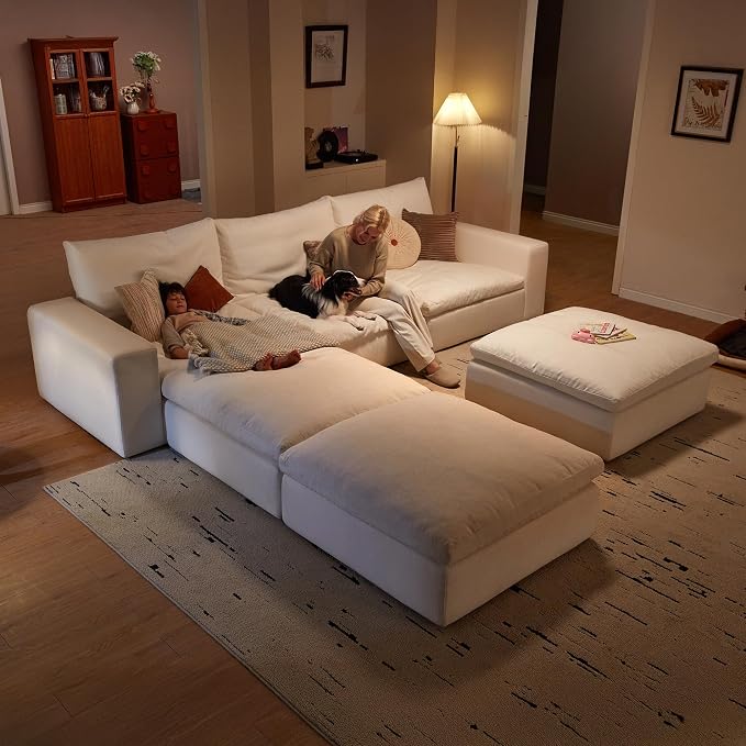 Cloud Couch Sectional 113.2'' Oversized Modular Deep Seat Sofa L Shaped Comfy - Image 8