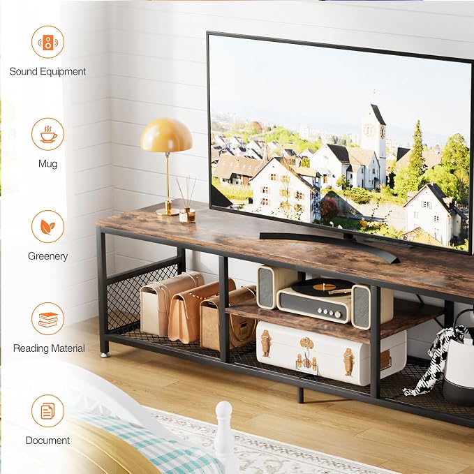 VECELO TV Stand with Power Outlets - Image 4
