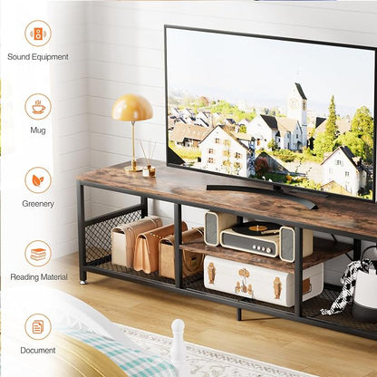 VECELO TV Stand with Power Outlets - Image 4