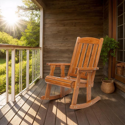 VINGLI Outdoor Rocking Chair, Heavy Duty 600 LBS Wooden Rocking Bench - Image 6