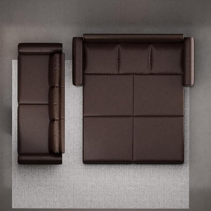 Faux Leather Sleeper Sofa Couch - Image 6