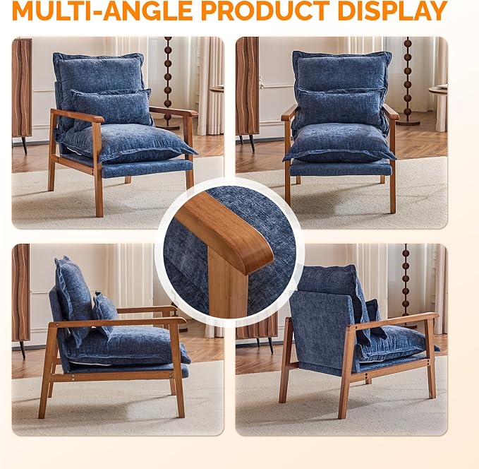VINGLI Mid-Century Modern Cloud Accent Armchair - Image 10