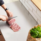 Large Cutting Board 35.4" L X 22.8" W Stainless Steel Cutting Board with Lip Metal Baking Board Non Stick Thick Board with Rolling Pin for Meat Fruits Vegetables Bread and Baking