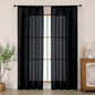 Chyhomenyc Black Semi Sheer Curtains 84 Inches Long 2 Panels Set, Light by Chyhomenyc