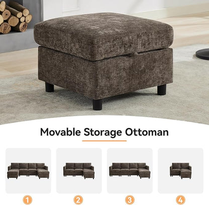 WUTUTUEE 107'' Modular Sectional Sofa Convertible U Shaped Sofa Couch Set - Image 7