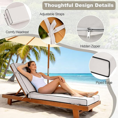 Chaise Lounge Cushions Outdoor 72x21x6 Inch, Fade Resistant 6'' Thicken Outdoor - Image 5