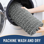 Arotive Luxury Chenille Bathroom Rug Mat, Extra Soft Thick Absorbent Shaggy Bath Rugs, Non-Slip Machine Wash Dry, Plush Bath Mats for Bathroom, Shower and Tub, 44x32, Grey