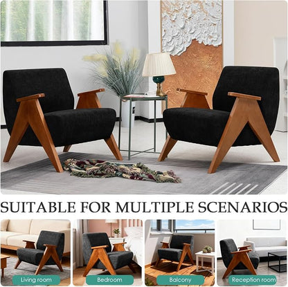2 Pcs Home Accent Chair Mid Century Modern Accent Chair - Image 6