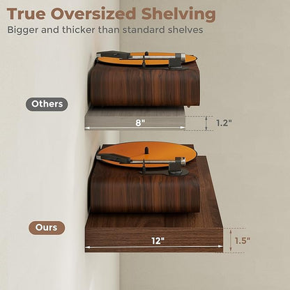 12 inch Deep Floating Shelves for Wall, 55 inch Wide Engineered Wood Wall - Image 5