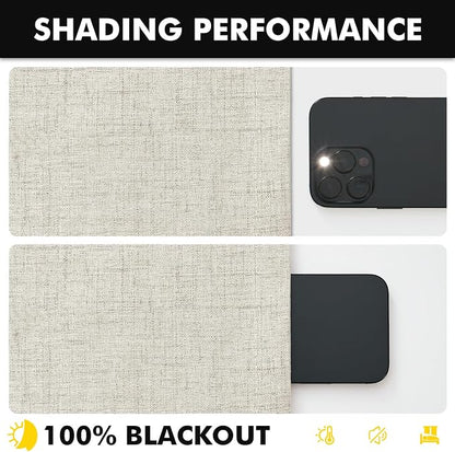 MIULEE 100% Blackout Linen Curtains 42 x 90 Inch Light Cream 2 Panels | Thermal - Image 7