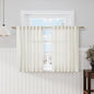 Cream Cafe Curtains 48 Inch Length Set 2 Panel Back Tab Pocket Semi Sheer Short by Nanspring
