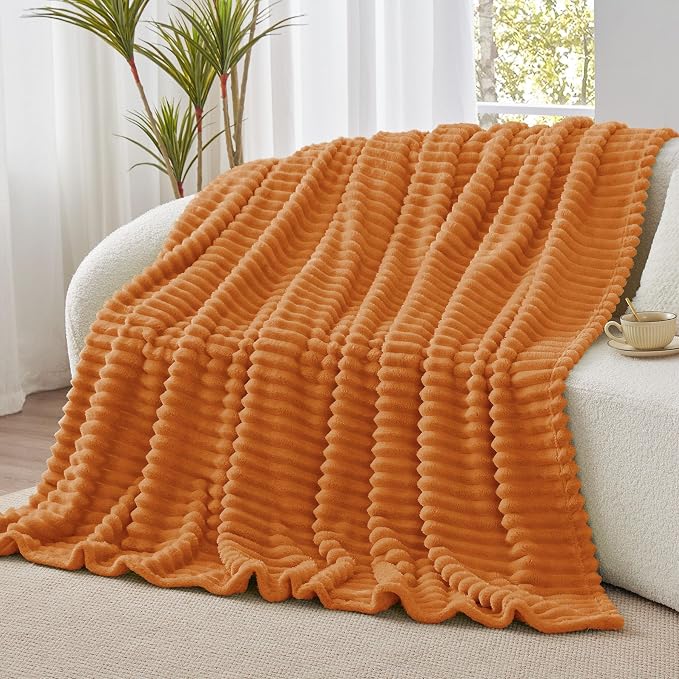 BEDELITE Ribbed Fleece Fall Throw Blanket - Image 8