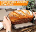 Silicone Bread Loaf Pan Liner, 2 Pack Reusable Silicone Bread Sling Loaf Pan Lifters for 9x5" or 1.5lb Loaf Pans, Nonstick Dough Transfer Tool for Baking