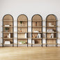 Nathan James Amara Bohemian 5-Shelf Etagere Bookcase, Rattan Open Bookshelf by NathanJames