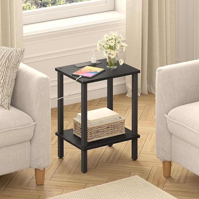 TUTOTAK End Table with Charging Station, Side Table with USB Ports and Outlets - Image 9