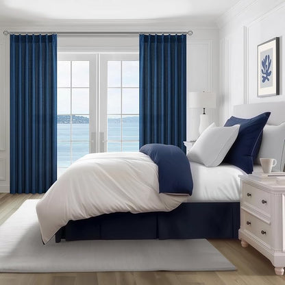 PleatedDrapes Denim Blue Semi Sheer Curtains 90 Inches Long - Image 6