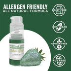Bakell - Christmas Green Tinker Dust (4g, 1x Mini Spray Pump) Edible Glitter for Food, Desserts, and Beverages!